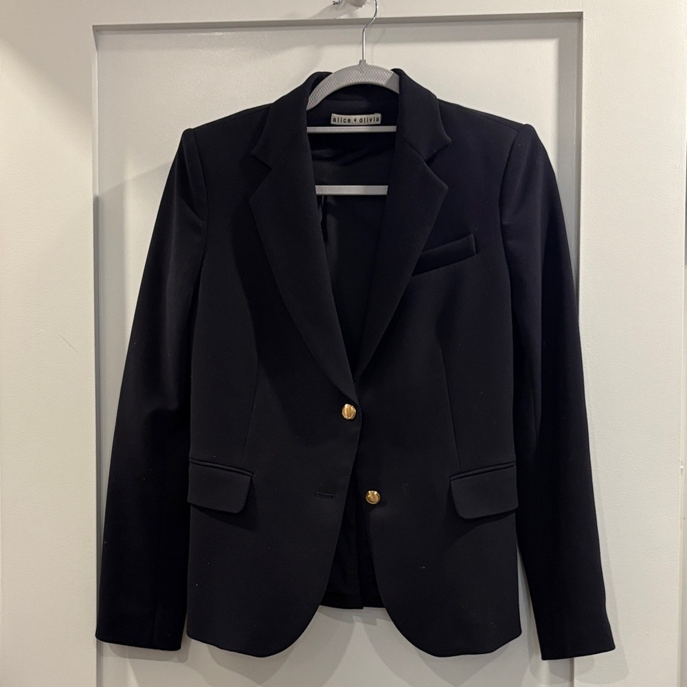 Alice + Olivia Black Blazer with Gold Accents